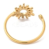 Ion Plating(IP) 304 Stainless Steel Sun Open Cuff Ring for Women RJEW-M149-05G-2