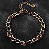 Brass Enamel Chain Bracelets BJEW-S170-01G-1