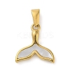 Resin Imitation White Shell Fishtail Pendants STAS-R229-11G-1
