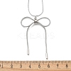Anti-Tarnish 304 Stainless Steel Bowknot Pendant Round Snake Chain Necklaces for Women NJEW-Z044-10P-3
