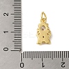 Brass Micro Pave Clear Cubic Zirconia Pendants KK-R162-021B-G-3
