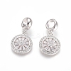 Brass Micro Pave Cubic Zirconia European Dangle Charms LS-ZIRC-E163-19P-2