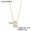 Heart 304 Stainless Steel Shell Pendant Necklaces STAS-OY009-38G-2