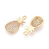 Brass Pave Clear Cubic Zirconia Pendants KK-T074-108G-2
