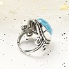 Synthetic Turquoise Adjustable Rings RJEW-I108-01AS-15-4