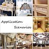 Natural Solid Wood Carved Onlay Applique Craft WOOD-WH0101-59-7
