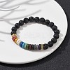 Dyed Colorful Natural Lava Rock Beaded Stretch Bracelets BJEW-JB09683-01-2