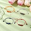 12Pcs 12 Styles Chips Natural & Synthetic Mixed Gemstone Braided Bead Bracelets Sets BJEW-JB11048-2