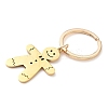 201 Stainless Steel Christmas Gingerbread Man Keychain LS-KEYC-H021-04G-2