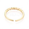 Brass Micro Pave Cubic Zirconia Cuff Rings for Women KK-T071-80G-3