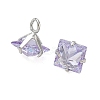 Brass Pave Cubic Zirconia Charms CU-CBABEB3-05P-04-2