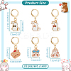 Alloy Enamel Rabbit & Bear Pendant Locking Stitch Markers HJEW-AB00079-2