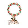 Christmas Theme Glass Seed Beads Stretch Ring Sets RJEW-TA00163-4