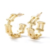 Brass Half Hoop Earrings EJEW-A056-08G-1