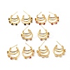 Cubic Zirconia C-Shaped Stud Earrings EJEW-G297-25G-1