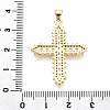 Brass Micro Pave Clear Cubic Zirconia Pendants KK-N268-93G-3
