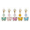 Butterfly Alloy Enamel Pendant Decorations HJEW-JM01776-1