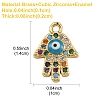 1Pc Brass Micro Pave Cubic Zirconia Charms KK-YW0002-49-1
