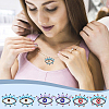 6Pcs 3 Colors Glass Seed Beaded Pendants PALLOY-GO00026-6