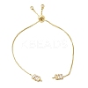 Brass Pave Cubic Zirconia Box Chain Slider Bracelet Making MAK-K024-02G-03-1