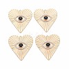 Brass Micro Pave Clear & Black Cubic Zirconia Pendants KK-S356-752-3
