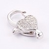 Brass Micro Pave Cubic Zirconia Lobster Claw Clasps LS-ZIRC-E149-34P-2