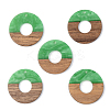 Opaque Resin & Walnut Wood Pendants RESI-S389-013A-C03-1