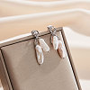 Nuggets Natural Pearl Dangle Stud Earrings EJEW-G411-01P-2
