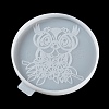 Flat Round with Owl & Flower DIY Cup Mat Silicone Molds LS-SIL-F007-06B-3