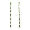 Cubic Zirconia Rectangle Dangle Stud Earrings EJEW-P206-03G-01-1