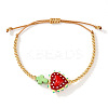 Cinco de Mayo Glass & Brass Beads Braided Bead Bracelets HB3045-4-2