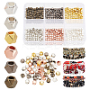 600Pcs 6 Colors Polyhedron Alloy Finding Beads FIND-AR0004-57-1