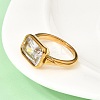 304 Stainless Steel Pave Single Cubic Zirconia Finger Rings for Women RJEW-K316-05G-3