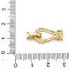 Brass Micro Pave Clear Cubic Zirconia Fold Over Clasps KK-U059-60G-3