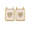 Brass Micro Pave Cubic Zirconia Pendants KK-D390-27G-04-1