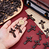 50Pcs Cross Wood Pendants PALLOY-FH00175-3