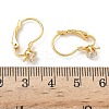 Flat Round Brass Micro Pave Clear Cubic Zirconia Leverback Earring Findings KK-Z136-24G-01-3