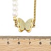304 Stainless Steel & Plastic Pearl Butterfly Pendant Necklaces NJEW-U023-01G-5