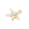 Rack Plating Alloy Enamel Rhinestone Pendants PALLOY-R151-41G-05-2