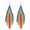 Handmade Glass Seed Beads Tassel Dangle Earrings LS-EN2812-2-1