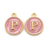 Golden Plated Alloy Enamel Charms X-ENAM-S118-07P-1