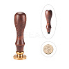 DIY Letter Scrapbook Brass Wax Seal Stamps and Wood Handle Sets AJEW-PH0010-S-1