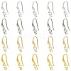 40Pcs 4 Colors Brass Micro Pave Clear Cubic Zirconia Hoop Earring Findings KK-CP0001-10-1