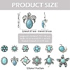 12Pcs 12 Styles Alloy Rhinestone & Resin Imitation Turquoise Snap Buttons BUTT-CJ0001-04-2