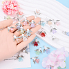 10Pcs Acrylic & Imitation Pearl Flower Angel Pendants PALLOY-YW00055-01-5