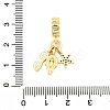 Brass Micro Pave Blue Cubic Zirconia European Dangle Charms KK-F904-07G-3