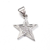 Brass Micro Pave Clear Cubic Zirconia Pendants ZIRC-L085-85P-1