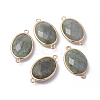 Golden Tone Brass Natural Labradorite Links connectors X-G-F339-A15-1