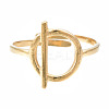 304 Stainless Steel Toggle Clasp Shape Open Cuff Ring RJEW-T023-85G-1