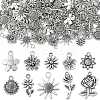 100Pcs 10 Styles Tibetan Style Alloy Pendants TIBEP-CJ0002-76-3